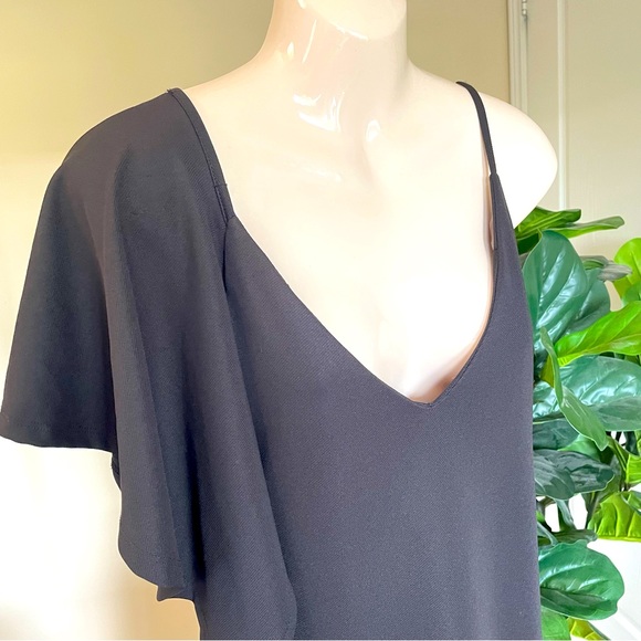 🌸3 for $30 ZARA  Black Dress Midi sleeveless V neckline Size S spaghetti  ru… - Picture 10 of 16